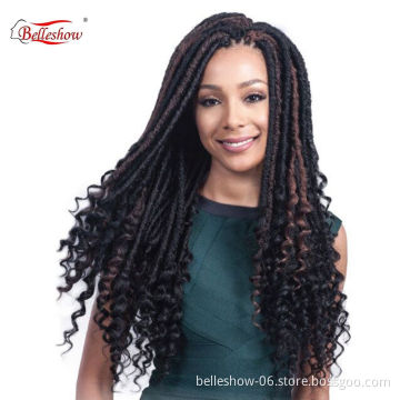 Hot sell synthetic fashion crochet hair SOUL GODDESS 20inch low temperature flame retardant silk ombre faux dreadlocks hair